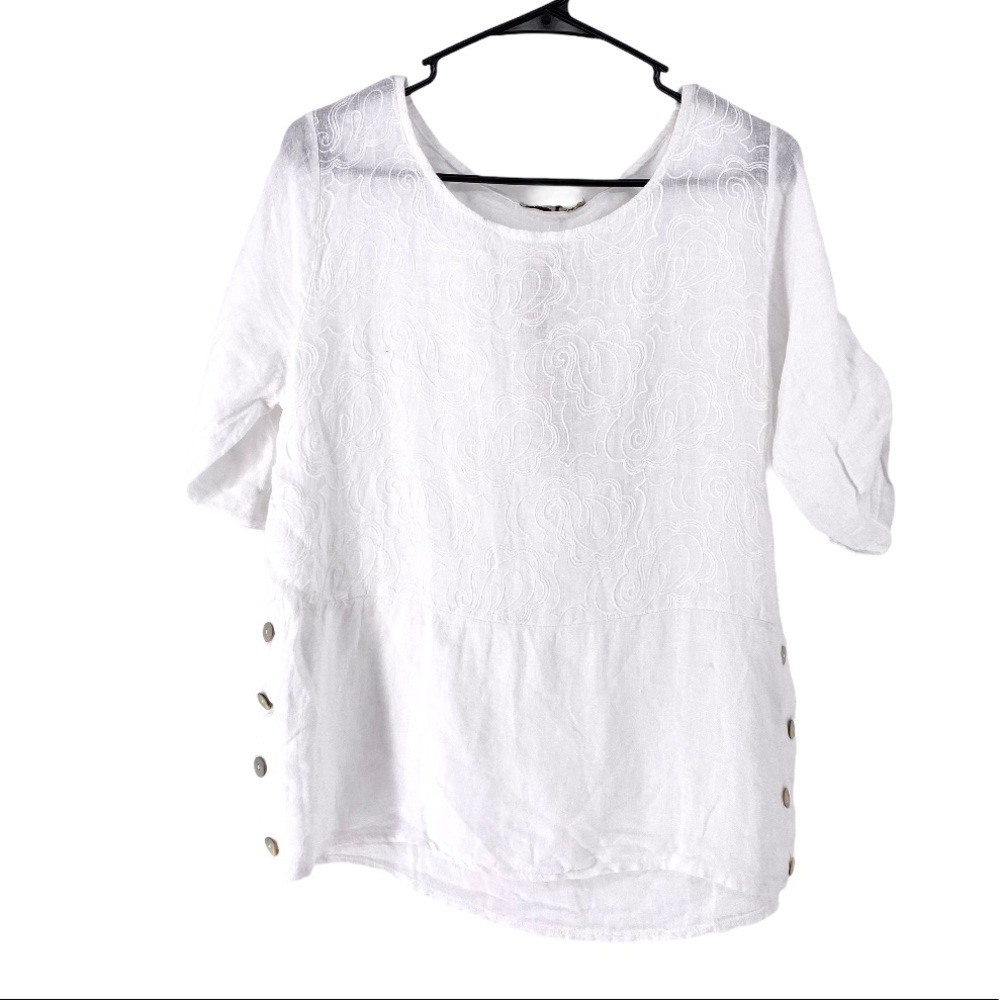 Lungo L'arno Women's Pure Linen Tunic Top - S